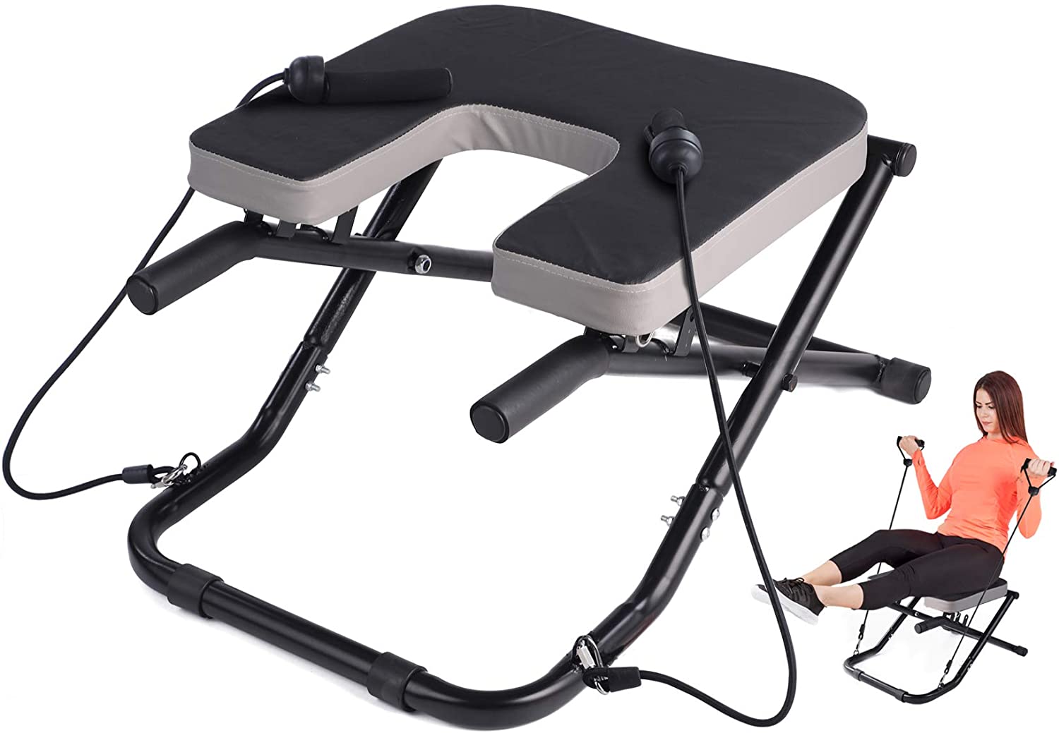 Yoga Fitness Resistance Band - Adjustable Folding Fitness Yoga Chair with