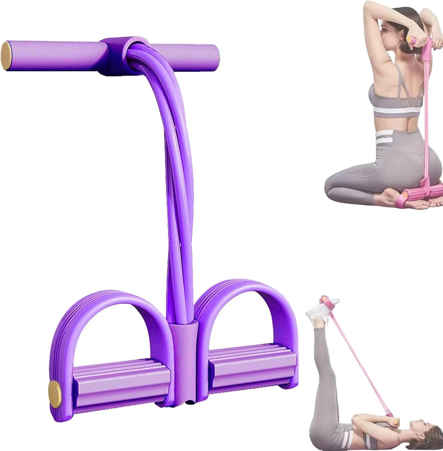 4-Tube Elastic Yoga Pedal Pull - Yoga Fitness Resistance Band recension och pris